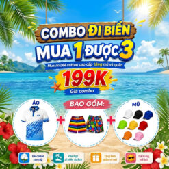 COMBO đi biển rực rỡ Áo, quần họa tiết & mũ