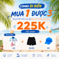 COMBO áo đi biển Cotton cao cấp kèm quần & mũ